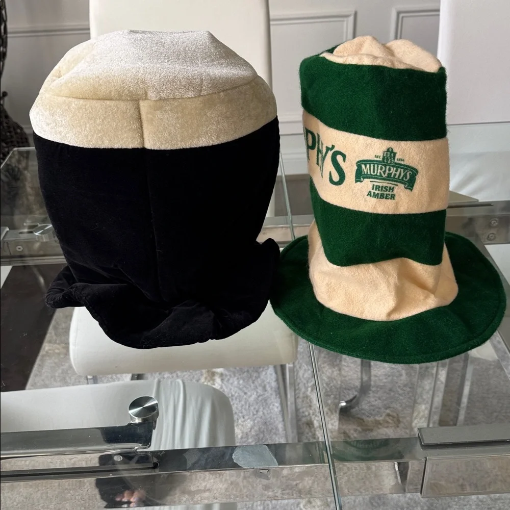 Guinness Black and Cream High Top Novelty Hat/ Murphy’s Green Striped Unisex